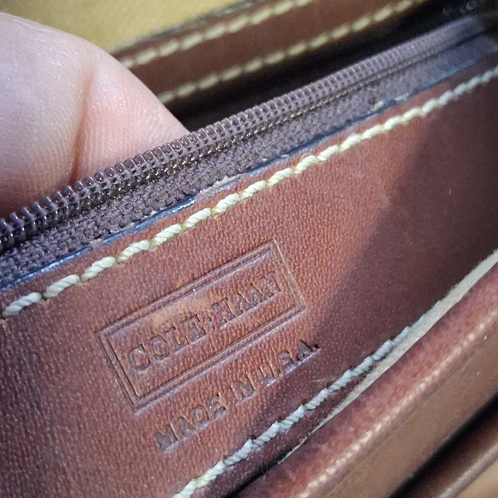 Mens Cole Haan Brown Leather Satchel Bag